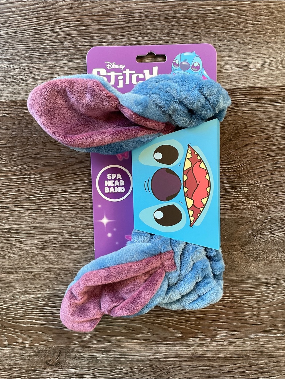 Disney Stitch Plush Spa Headband Lilo and Stitch in Blue and Pink Ears